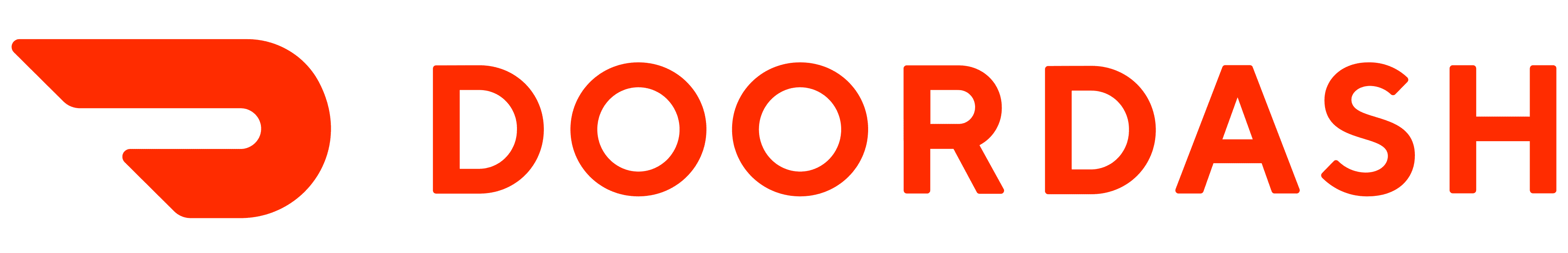 Doordash logo on a black background.